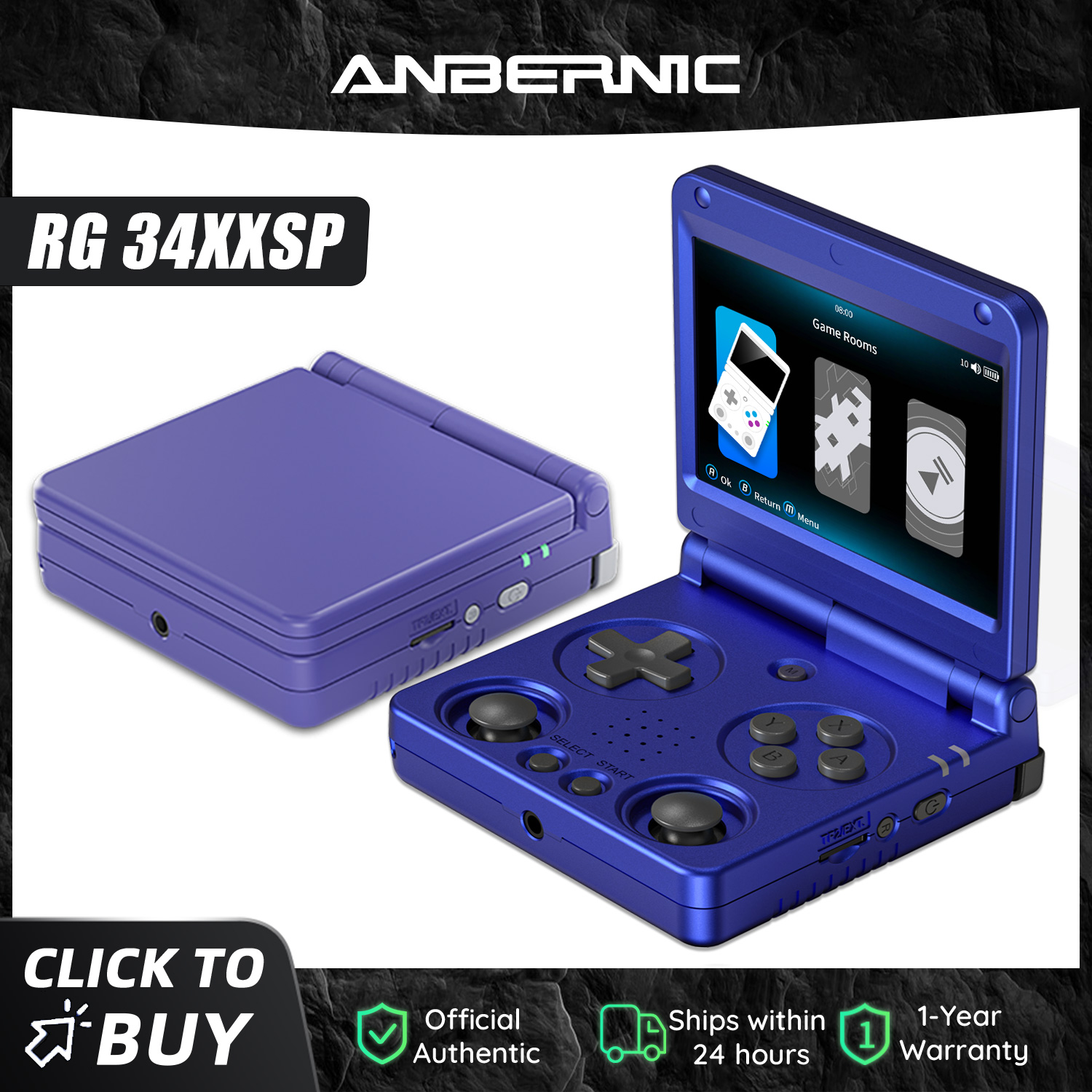 Gaming Console Minecraft - Anbernic RG34XXSP Console di Gioco Linux